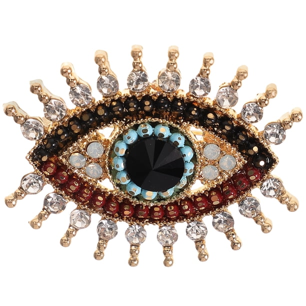 Broche de ojo de diablo, broche de cristal para bufanda o chal, adorno decorativo