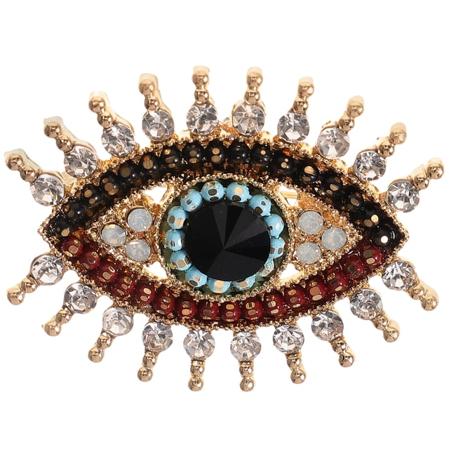 Broche de ojo de diablo, broche de cristal para bufanda o chal, adorno decorativo