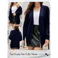 thumbnail image 7 of HUBERY Women Open Front Ribbed Edge Knitted Long Sleeve Solid Color Cardigan, 7 of 7