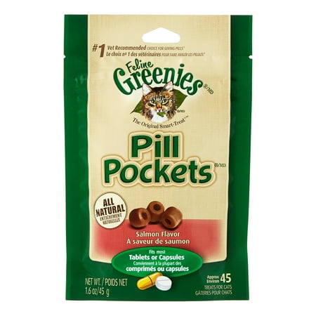 UPC: 0642863021428 | Greenies Pill Pockets Salmon Flavor Cat Treats  1.6 Oz  45 Ct
