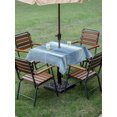 thumbnail image 4 of Outdoor Tablecloth with Umbrella Hole for Patio/Picnic/Party/Camping, Light Blue Grey Waterproof Table Cloth Square Cover Washable, Abstract Art Oil Painting Blue Ombre (54"x 54"), 4 of 9