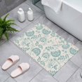 thumbnail image 4 of Farmhouse Turquoise Floral Indoor Door Mat 20x31.5 Inch Linen Boho Paisley Flower Rustic Front Door Mat Non Slip Washable Entryway Rug Low Profile Dirt Trapper Doormat for Bathroom Kitchen Bedroom, 4 of 9