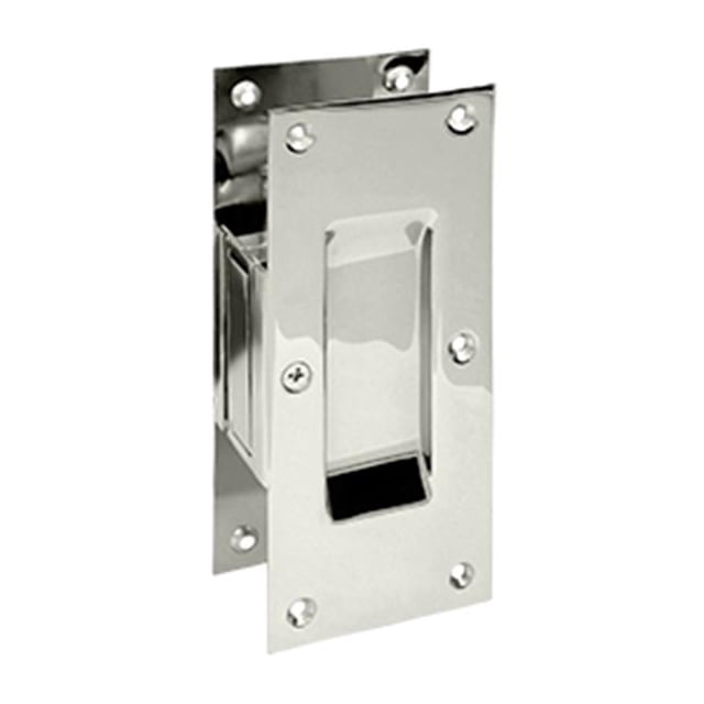 Deltana SDP60U14 6 in. Passage Decorative Pocket Lock- Bright Nickel - Solid