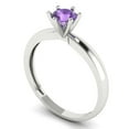 thumbnail image 2 of Solitaire Engagement Ring for Women - 0.5ct Simulated Alexandrite in 18K White Gold Promise Ring, 2 of 6