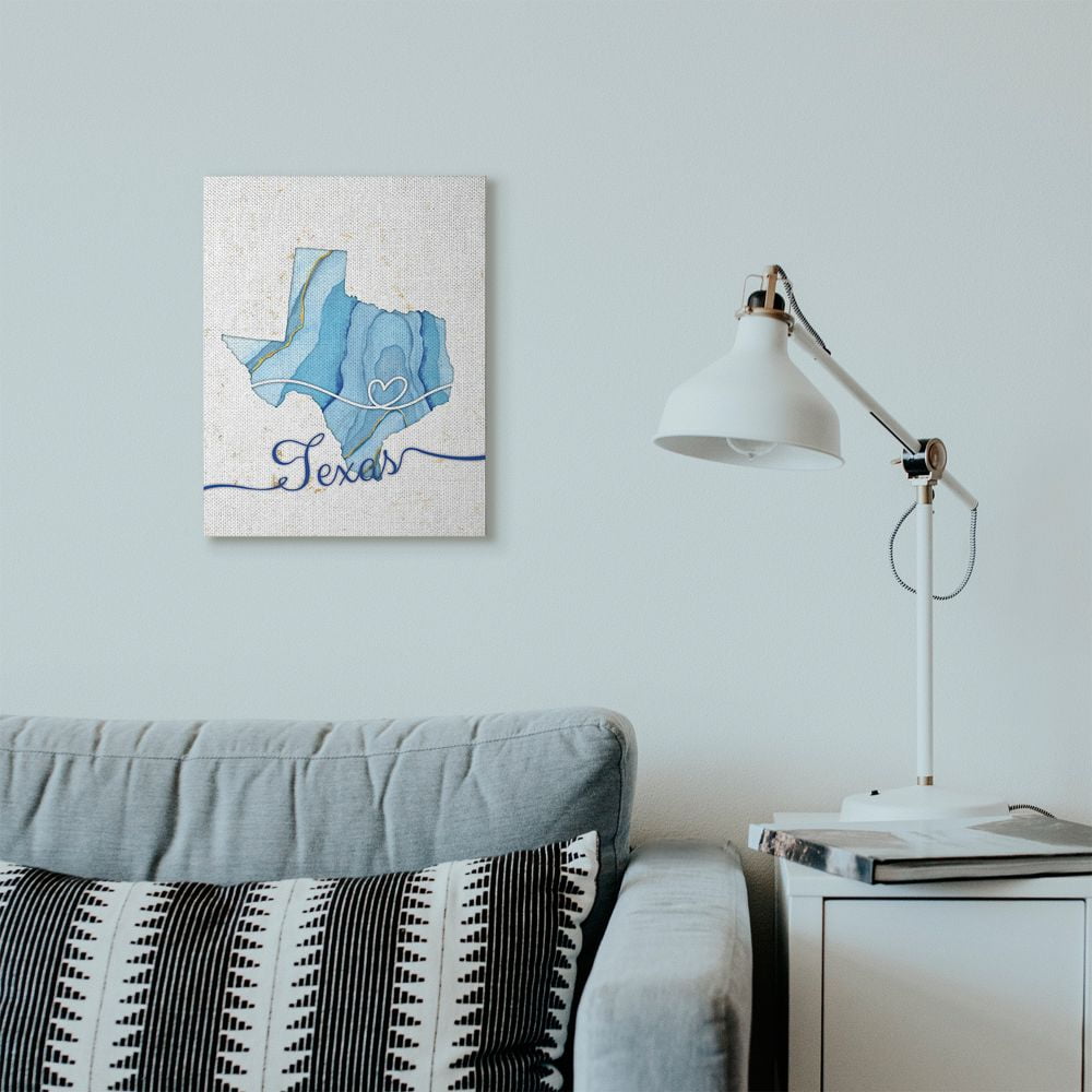 Stupell Industries Texas Agate Blue US State Design Canvas Wall Art by Ziwei Li