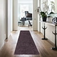 thumbnail image 1 of Elegant and Plush Hand-Woven Solid Shag Indoor High Traffic Hallway Runner Rug by Blue Nile Mills - 2.6' x 8', Purple, 1 of 4
