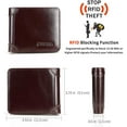 thumbnail image 2 of Cartera de Cuero Trifold para Hombre con Bloqueo RFID y 2 Ventanas para Identificación, 2 Compartimentos para Efectivo, 6-8 Ranuras para Tarjetas, 2-3 Ranuras Interiores, Cartera de Gran Capacidad, 2 of 6
