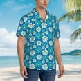 thumbnail image 5 of Daiia Daisies Flowers Hawaiian Shirt for Men Gentle Cotton Regular Short Sleeve Casual-X-Large, 5 of 9
