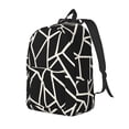thumbnail image 3 of Casual Canvas Backpack Without Interlayer Large Capacity Stick Bag Design For Outdoor Shopping Office Outdoor Sports Black Geometric Lines_2 Medium, 3 of 7