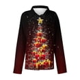 thumbnail image 3 of Long Sleeve Christmas Shirts for Women Button Down Plus Size Xmas Festive Tops Xmas Prints Loose Collared Blouses (4XL, Black), 3 of 5