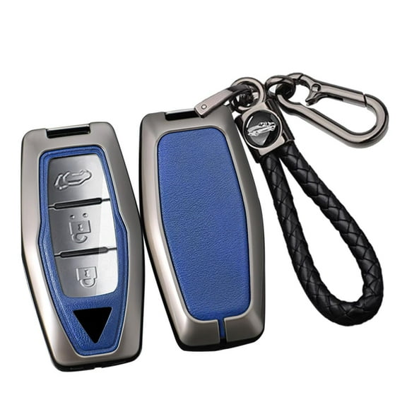 PU-Leather Key Fob Cover for Mitsubishi Outlander 2021-2025 – 2/3/4-Button Protective Case with Woven Keychain, Zero Signal Block