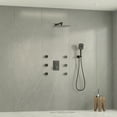 thumbnail image 2 of Boyel Living Shower Head Handle Faucet Wall Mount 12" Rainfall 3 Function Thermostatic Shower System with 6 Body Jets,Matte Black, 2 of 8