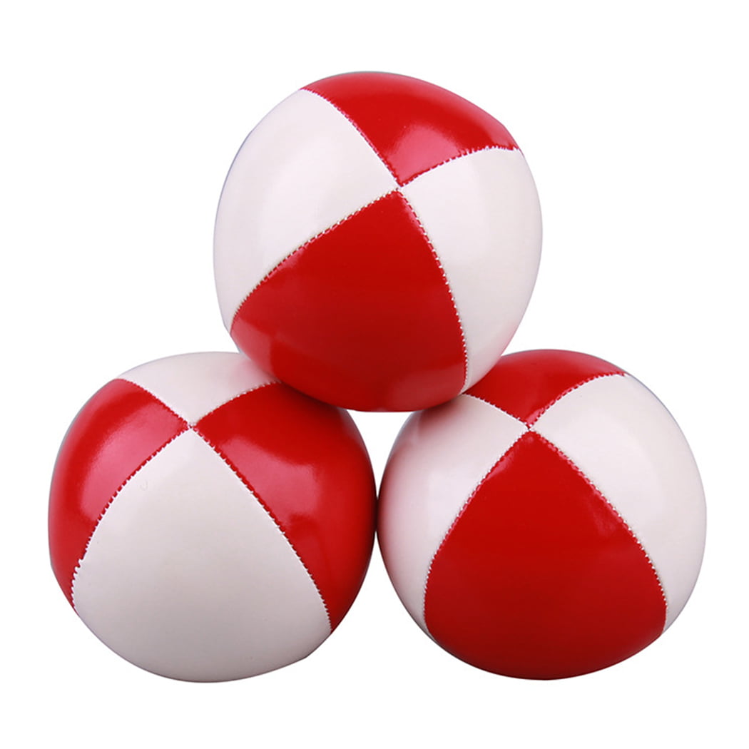 Assorted 4pcs PU Leather Hand Grasping Ball Juggling Balls Kid Squeezing Toy 