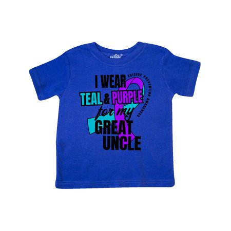 

Inktastic Suicide Prevention I Wear Teal and Purple for My Great Uncle Gift Toddler Boy or Toddler Girl T-Shirt