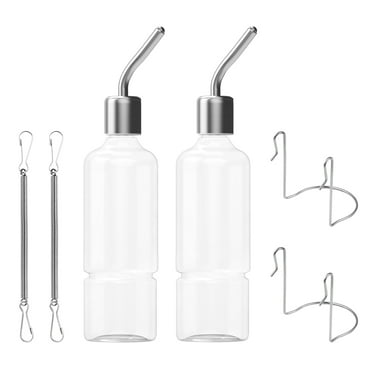 POPETPOP 2PCS Pet Drinking Hanging Water Bottles Dispensers Water Feeders for Rabbits Chinchillas Guinea Pigs