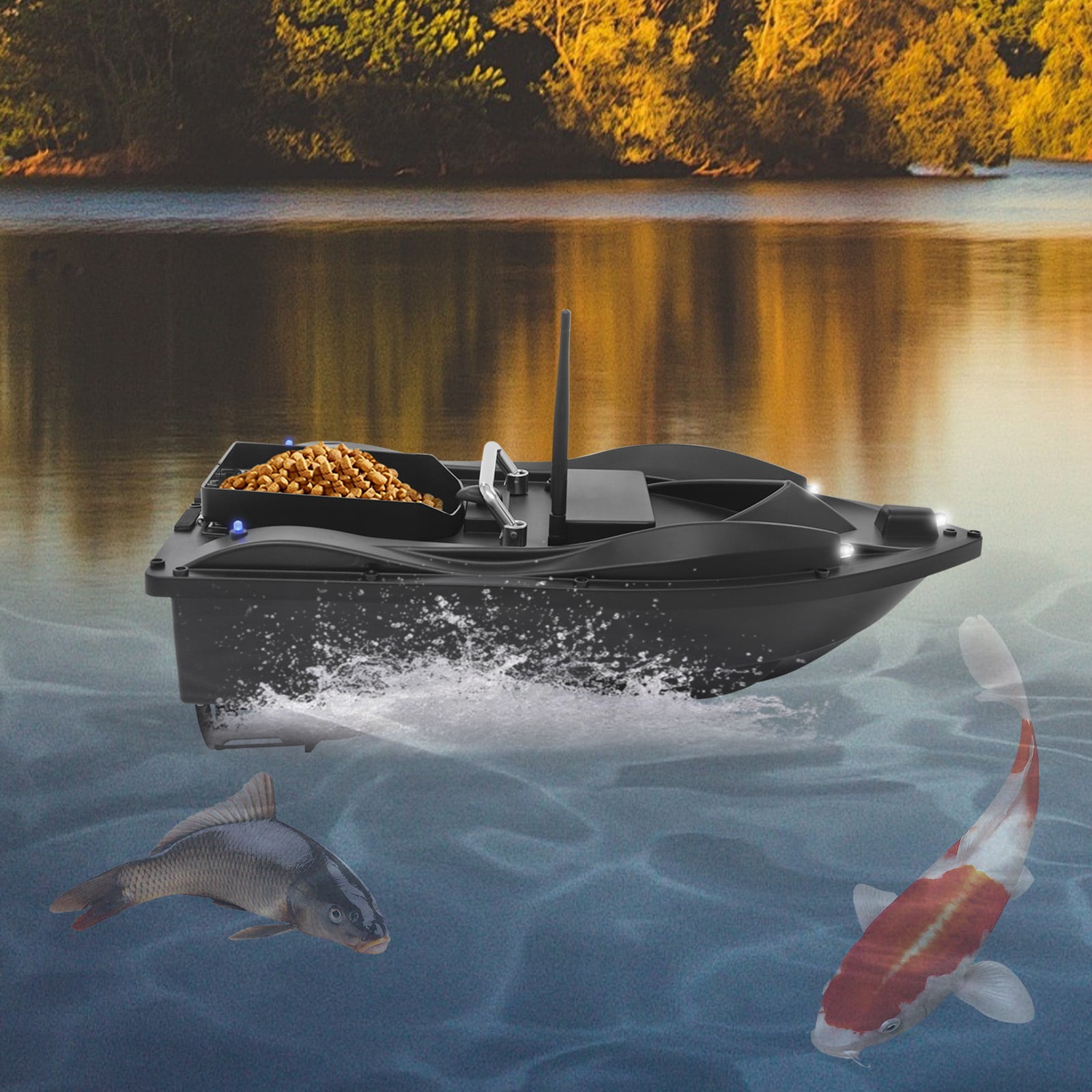 48.5*26.5*16cm ABS Remote Control Bait Boat Multifunctional Fishing Bait Boat with GPS