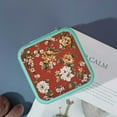 thumbnail image 4 of Autua Red Floral Pattern Flexible Storage Jewelry Box for Travel Green, 4 of 5