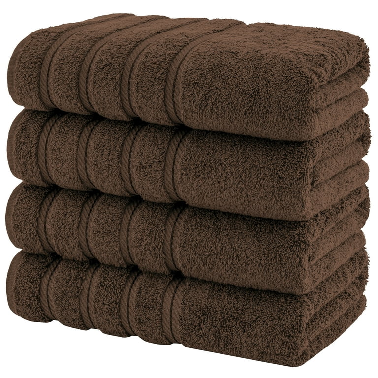 American Soft Linen Bath Towels 100% Turkish Cotton 4 Piece Luxury Bath  Towel Sets for Bathroom - Chocolate Brown