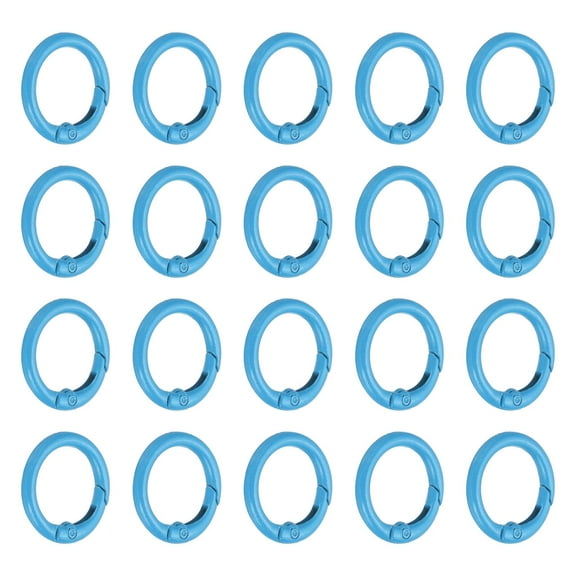1 in Spring O Ring, 50pcs O Ring Clip Keyring Clip Purse Clips Trigger Buckle Circle Metal Binder Snap Round for Handbags Straps Purse Shoulder Bag Hook Keychain, Sky Blue