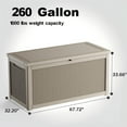 thumbnail image 2 of EasyUp 260 Gallon Resin Deck Box, Lockable Patio Outdoor Storage Box for Furniture, Garden Tools and Tools Storage, Waterproof Outside Storage Boxes（Grey Pattern）, 2 of 7