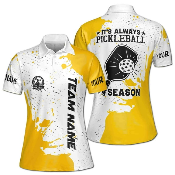 Personalized Name Team Always Pickleball Season Women's Polo Shirt S-5XL