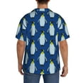 thumbnail image 5 of Easygdp Beautiful King Penguin Pattern Men's Casual Short-sleeved Shirt with Pocket and Button Suitable for Beach Vacation Leisure - Small, 5 of 7