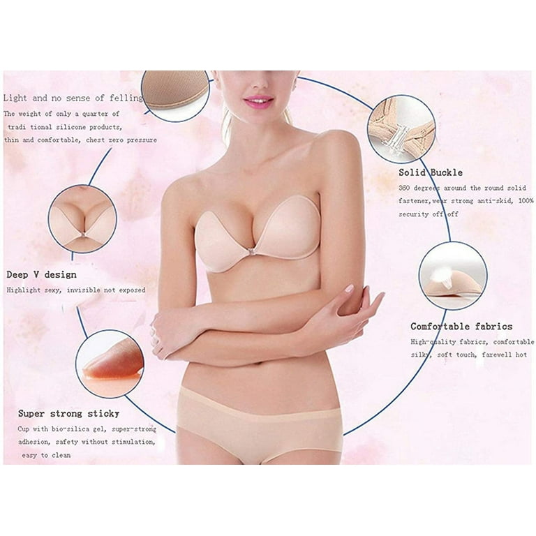 Strapless Self Adhesive Plunge Bra Invisible Backless Sticky Bras