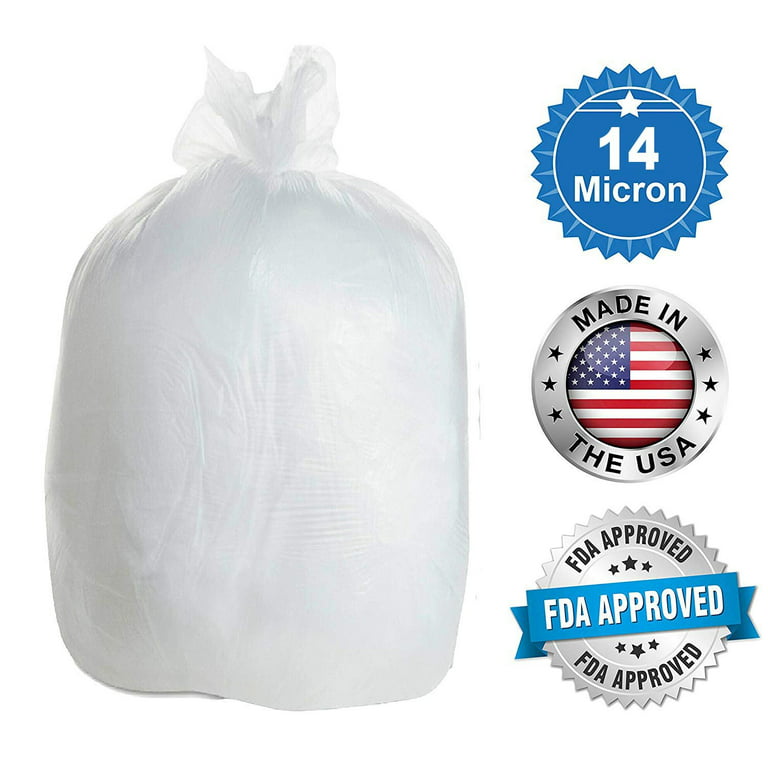 55-60 Gallon 14-Micron 38″ x 60″ Janitorial Clear High Density Can Liner / Trash  Bag – 200/Case – AMC Distributions