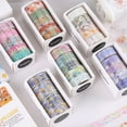 thumbnail image 3 of AOOOWER 5Rolls Flower PET Tape Decorative Tape 15mmX2M for Craft Scrapbooking Journal, 3 of 21