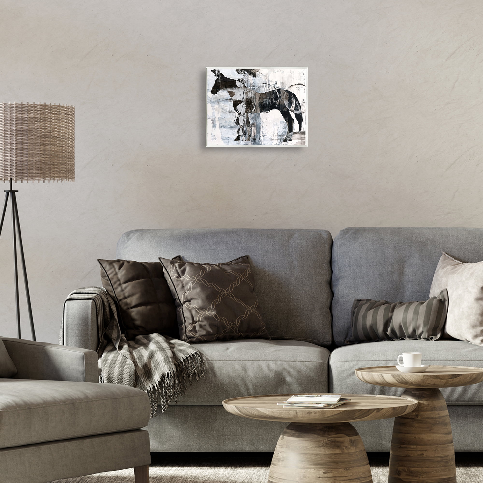Stupell Industries Horse & Abstract Circles Animals & Insects Painting Unframed Art Print Wall Art, 14 x 11