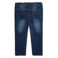 thumbnail image 2 of KIDSCOOL SPACE Little Girls Jeans,Elastic Band Inside Embroidered Ripped Stretchy Soft Denim Slim Pants,4-5 Years, 2 of 6