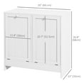 thumbnail image 3 of kleankin Armoire de Rangement pour Lessive à Bascule avec Paniers à Linge à 2 Compartiments, Blanc, 3 of 10