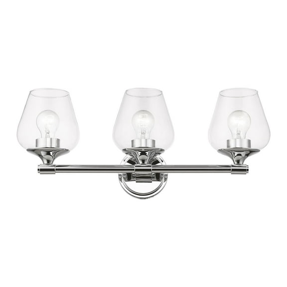 17473-05 Livex Lighting Willow - 3 Light Bath Vanity In Transitional Style-9.5 Inches Tall and 23 Inches Wide-Polished Chrome Finish