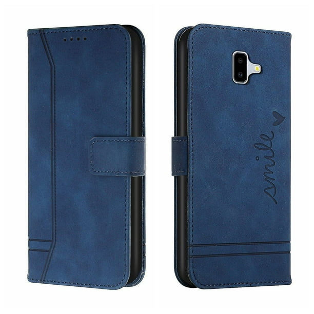 Funda con tapa estilo vintage para Samsung J6 Plus, ranura para múltiples tarjetas, protección total, estilo retro, material PU+TPU