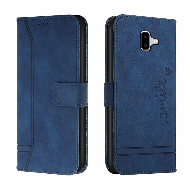 Funda con tapa estilo vintage para Samsung J6 Plus, ranura para múltiples tarjetas, protección total, estilo retro, material PU+TPU