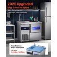 thumbnail image 2 of VEVOR Commercial Ice Maker Machine, 132 lbs/24H Stainless Steel Worktop Ice Machine with Sink, 30 lbs Storage & 70 Cubes/Cycle, Self-Cleaning Freestanding Ice-Making for Home Bar Restaurant Kitchen, 2 of 9