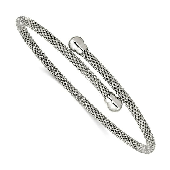 925 Sterling Silver Textured Flexible Bangle Bracelet Cuff Bracelet for Women - 5.0 Grams