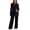 Black maternity long sleeve set, variant on Womens Maternity Pajamas Sets Ribbed Knit 2 Piece Outfits Side Split Long Sleeve Tops Wide Leg Pants Pregnancy Postpartum Loungewear Pink,S