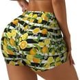 thumbnail image 2 of Xecao Orange and Lemon Print Workout Shorts for Women Soft Smooth Gym Yoga Scrunch Active Tennis Workout Running Shorts, 2 of 9