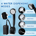 thumbnail image 4 of MQJIAZHI Portable Shower for Camping 6000mAh LED Display Rechargeable Camp Shower Pump with 5 Gallon Foldable Bucket for Hiking, RV, Traveling, Car Washing,Pet Bath, 4 of 6
