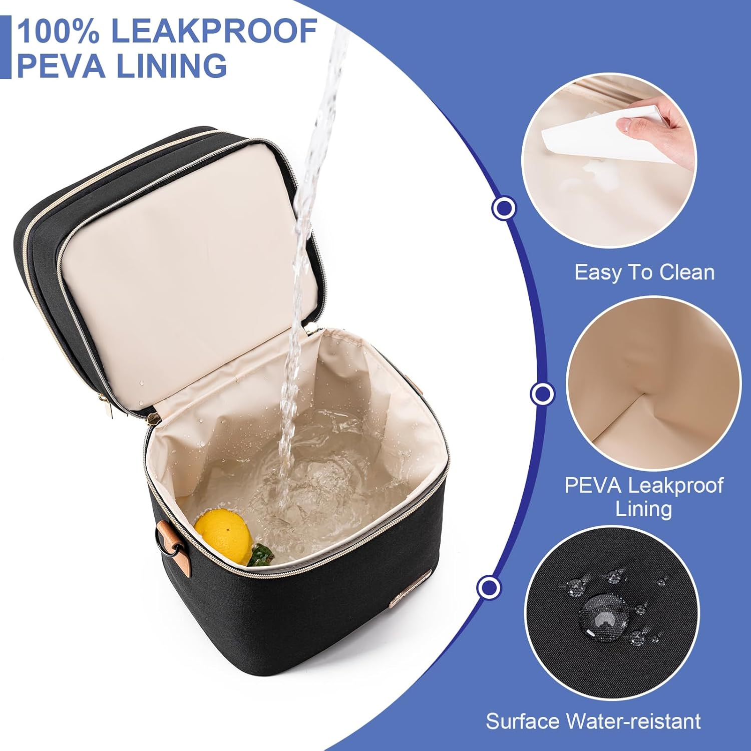 KANOHENO Breast Milk Cooler Travel Bag with Ice Pack,Fits 6 Baby Bottles Up to 9 Ounce,Insulated Baby Bottle Tote Bags,Double Layer Waterproof Leak-Proof with Shoulder Strap for Nursing &Working Mom