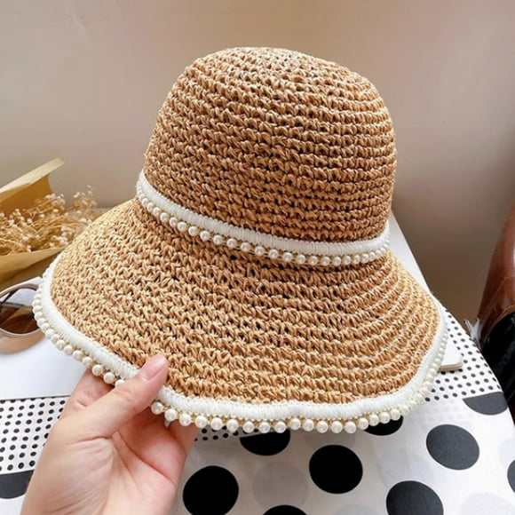 Summer Women's Travel Style Woven Lightweight And Breathable Sun Protection Beach Dome Beach Sun Hat