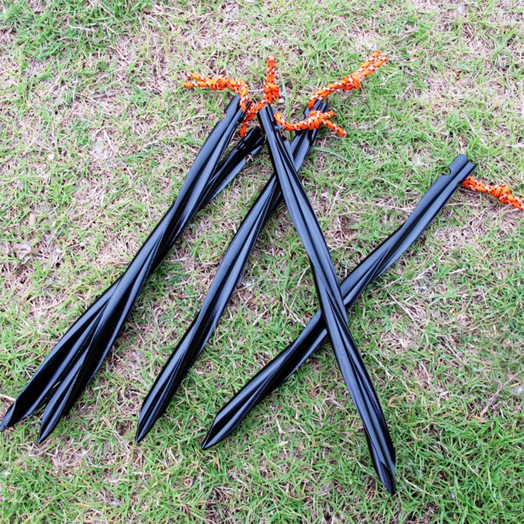 10 Pcs 25cm Heavy Duty Aluminum Alloy Tent Pegs Garden Stakes Ground for Hammock Camping Awning Canopy