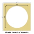 thumbnail image 2 of Soft Yellow Picture Frame Mat for 32x32 Frames - Circle Opening for 26x26 Photos - 50 Mats, 2 of 7