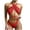 Red, variant on Women's Sexy High Waist Bikini Swimsuit Comfortable Plain Color Swimwear Bathing Suit for Beach Pool Vacation