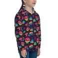 thumbnail image 3 of Fotbe Skull mushroom colorful Pattern Youth Pullover Hooded Sweatshirt, Boys Hoodie, Kangaroo Pocket Hoodie for Kids Girls -X-Large, 3 of 6