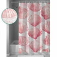 thumbnail image 3 of 54x78 Inch Shower Curtain Decorative Pink Coastal Shell Bathtub Bath Curtains Fabric Waterproof Bathroom Decor Summer Beach Ocean Nautical Small Stall Shower Curtain Set with 12 Hooks, 3 of 6