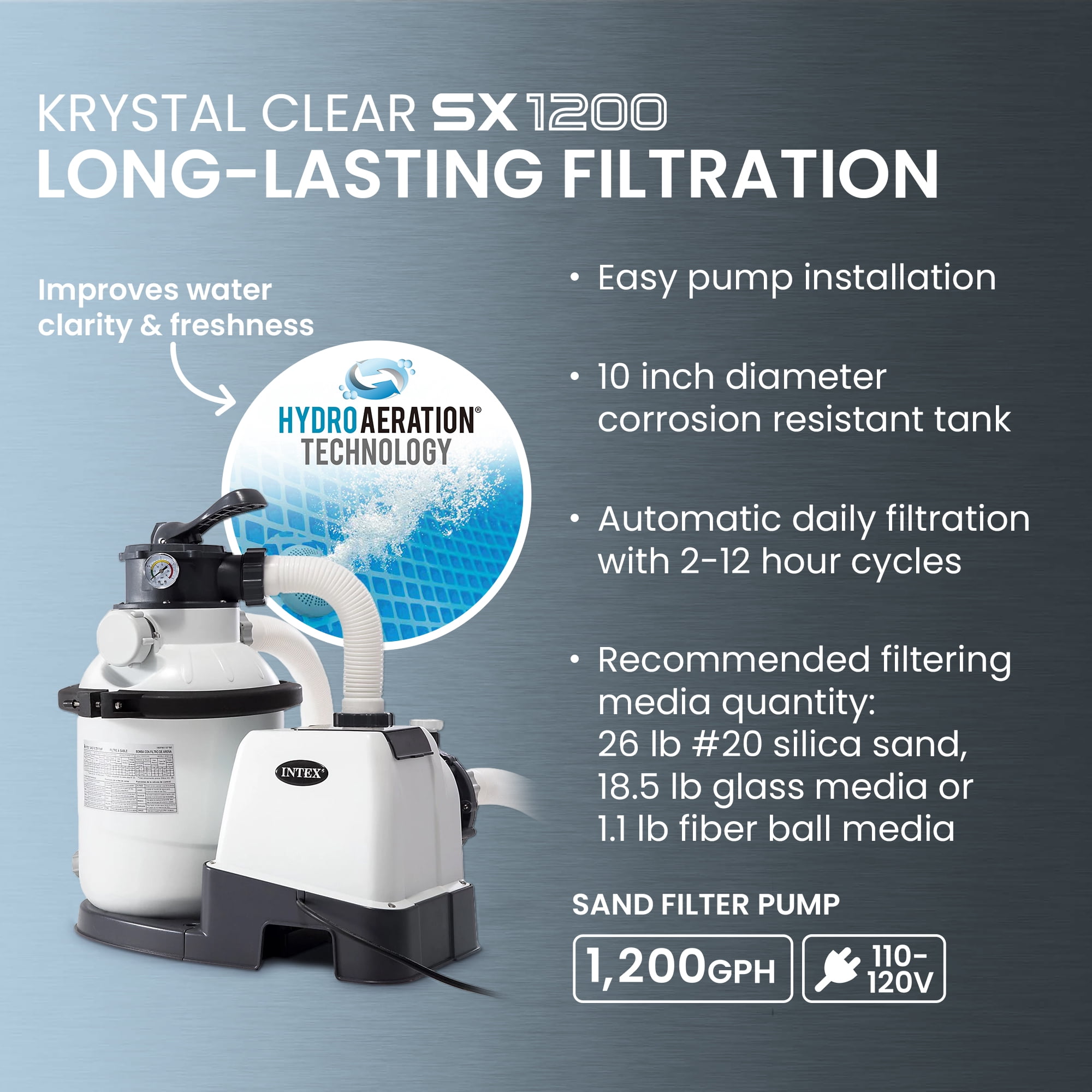 INTEX 18ft x 9ft x 52in Ultra XTR Above Ground Pool & OptiFlow 50lb Pool Filter Sand