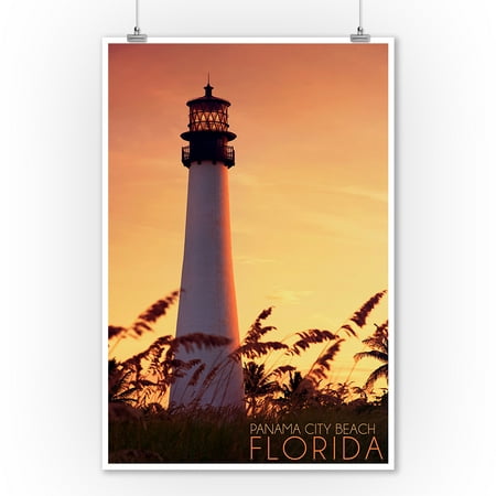 Panama City Beach, Florida - Lighthouse & Seagrass - Lantern Press Photography (9x12 Art Print, Wall Decor Travel
