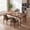 Dark Brown, variant on 19.7" W Faux Leather Dining Chairs Set of 2, Modern Upholstered Kitchen Chairs with Solid Wood Legs, Easy Clean, Beige